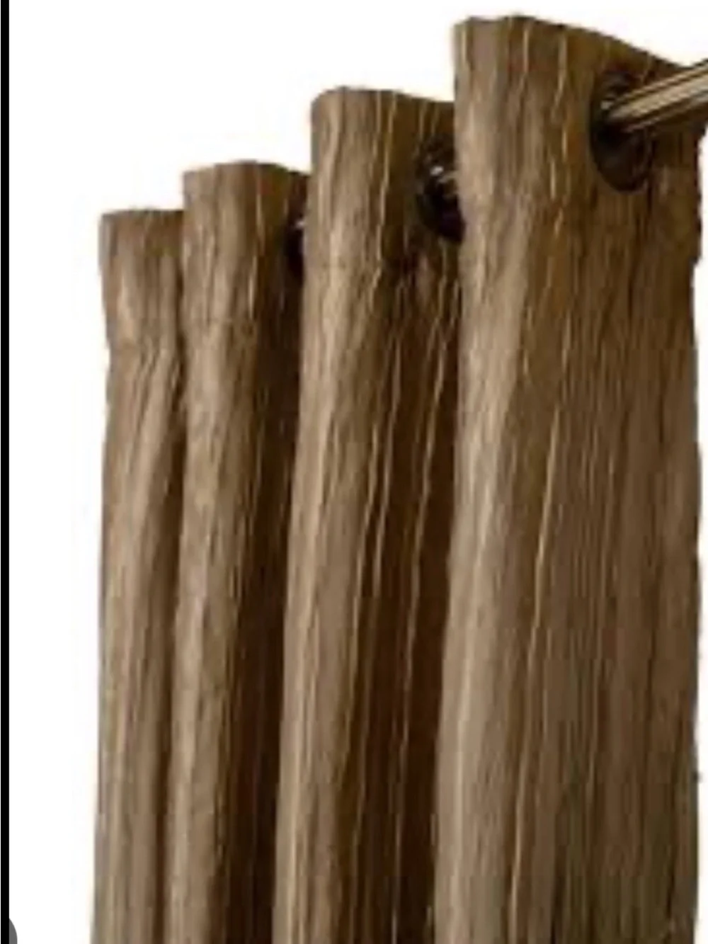 6. - Brown Grommet-Top Curtain Panels 54”x84”